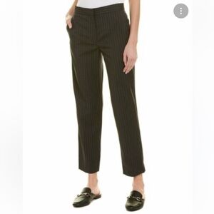 New Espresso Black Pin Strip Pull on Pants Straight Leg Size 1X